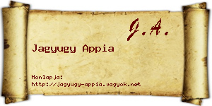 Jagyugy Appia névjegykártya